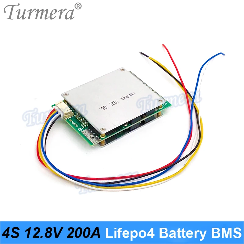 Turmera 4S 12.8V 200A bilans Lifepo4 bateria BMS równowaga chroniona płyta dla 3.2V 100Ah 200Ah 280Ah 310Ah Lifepo4 baterie użyj