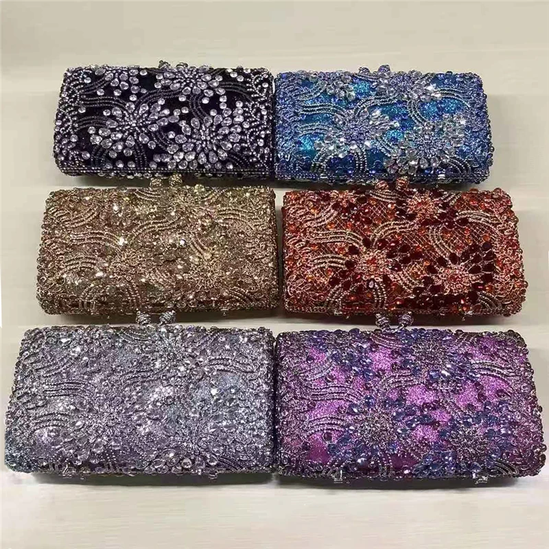 

Women Crystal Evening Clutch Bags Party Bags Ladies Make Up Bag Retro Purses and Handbags Gold Clutches