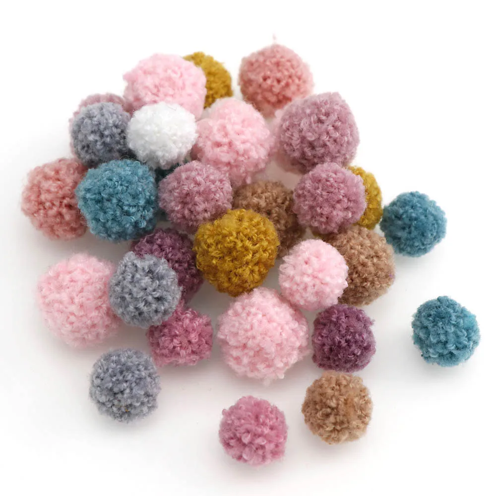 50pc New 15/20mm Mix Color Polyester Wool Soft Ball Pompoms Ball Crafts DIY Wedding Party Home Decor Craft Supplies