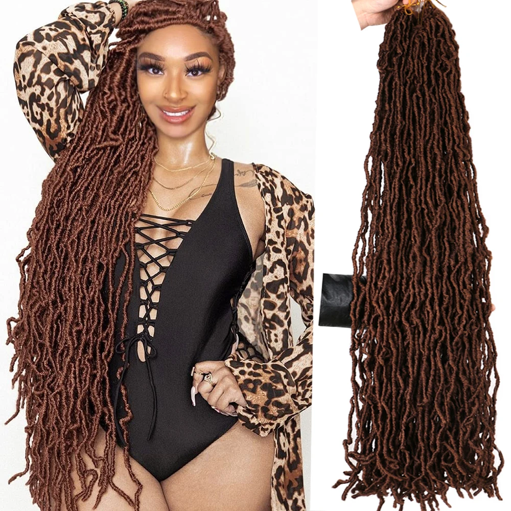 New Faux Locs Crochet Hair 36 inch Faux Locks Crochet Braid Curly Hair Soft Locs Meche De Cheveux Pour Crochet Braid Hair Locks