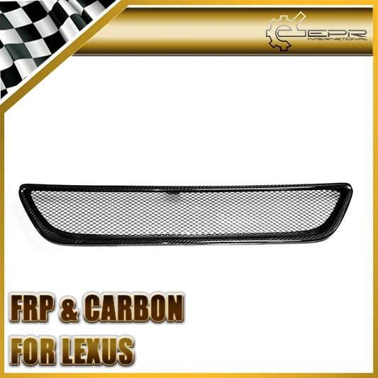 

Car Accessories For Lexus IS200 TRD Style Carbon Fiber Front Grill Glossy Fibre Bumper Mesh Grille Racing Auto Grills Body Kit