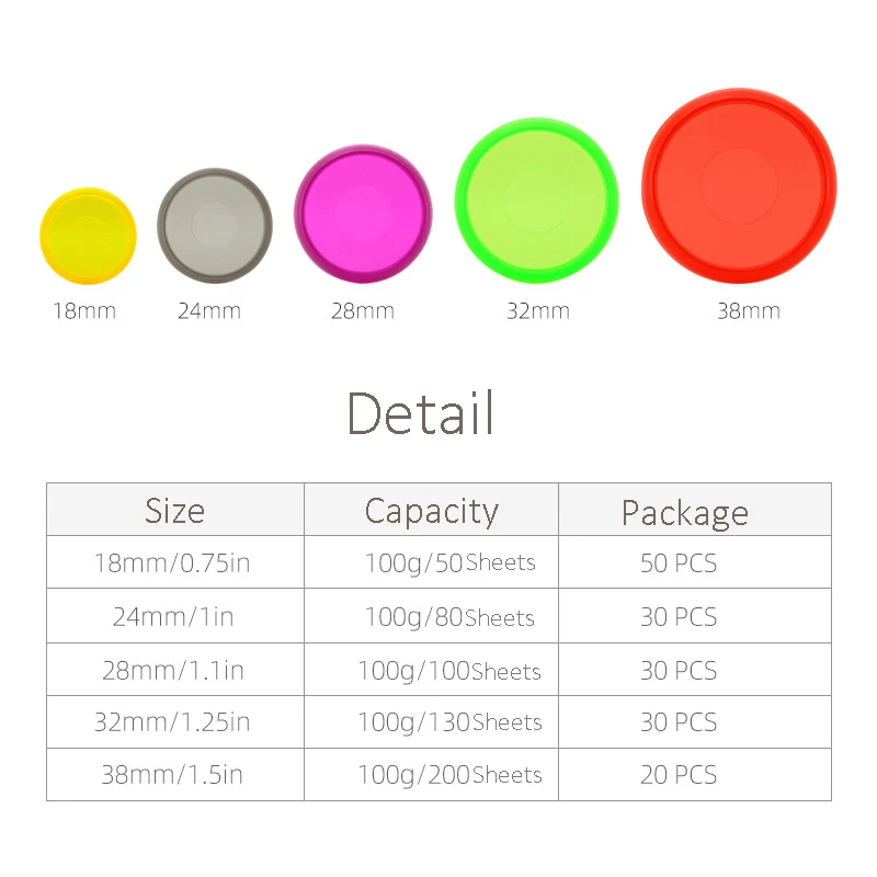 38mm 20pcs Mushroom Hole Ring Botton Notebook Loose-leaf Binding Rings Discbound Discs Notebook Binder Ring Discbound Discs