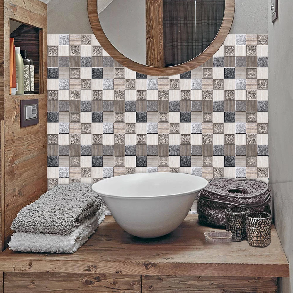 10/15/20/30cm Mosaic Frosted Wall Stickers Home Decor Waterpoof Self-adhesive Diy Mural For Kitchen Study Floor Vinyl Wallpaper