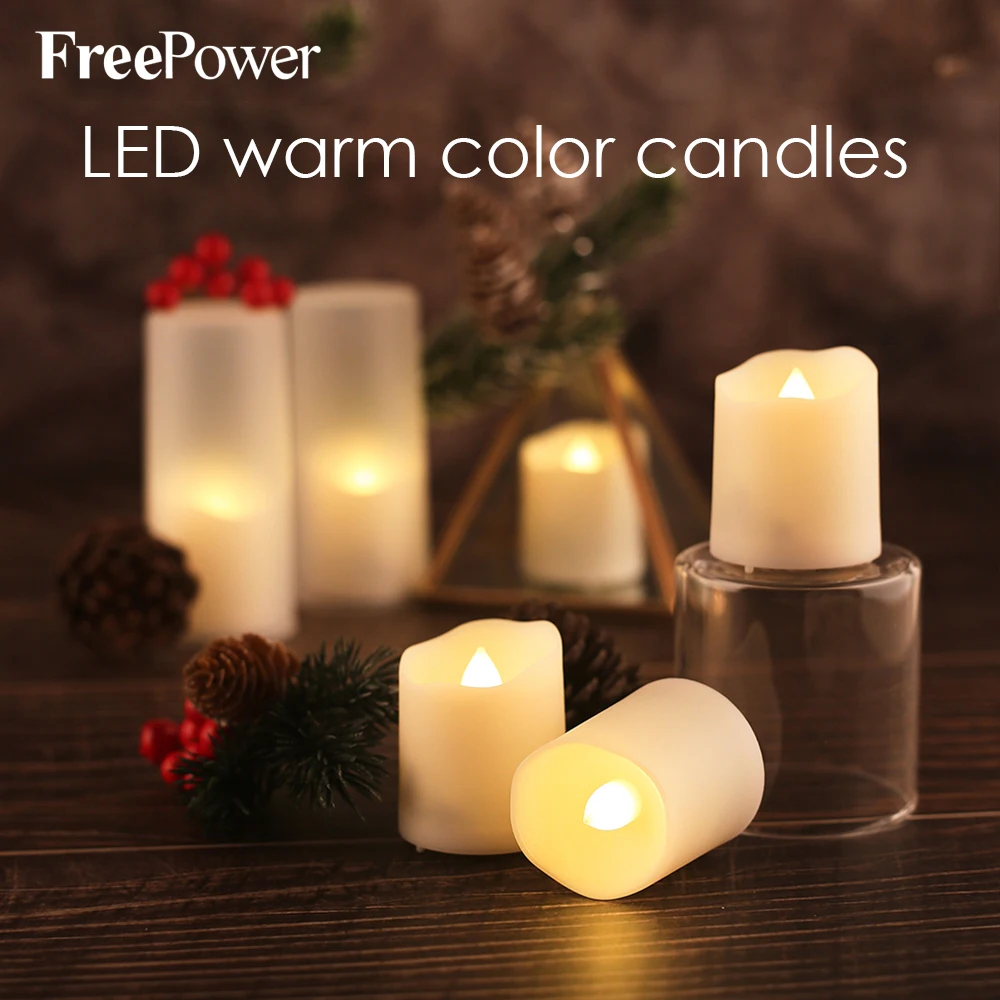 6pcs USB Rechargeable LED Candles With Charger And Timer Remote Flicker Christmas Tealights Home Decoration Electronic Candles 