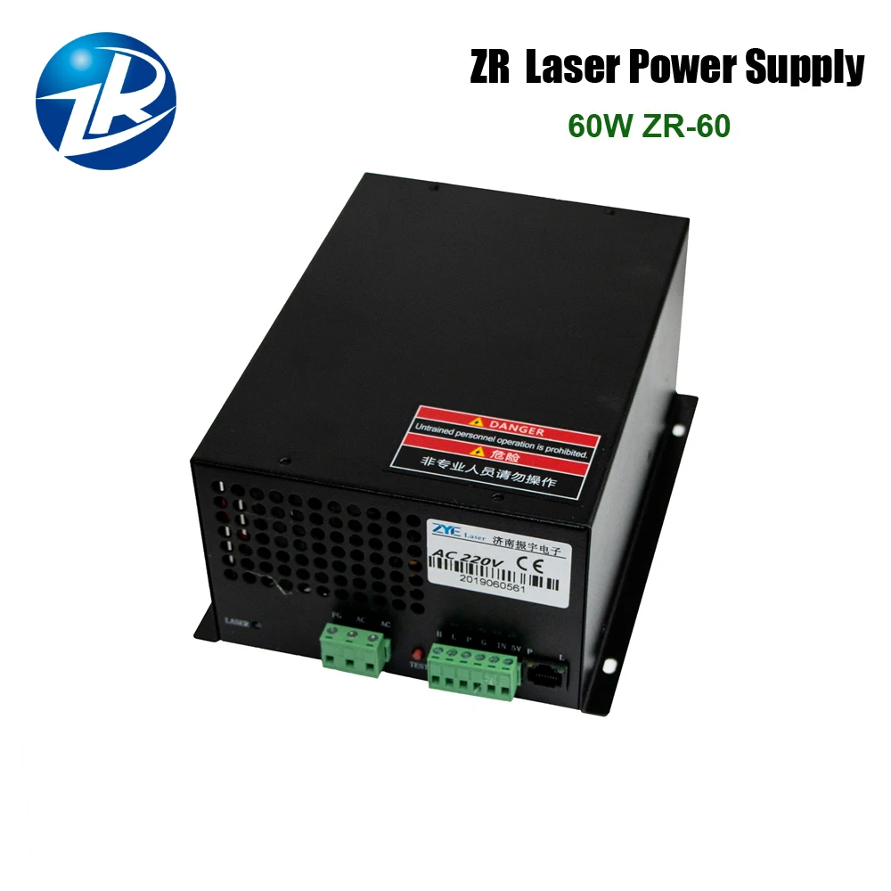 

Zurong ZR-60W Laser Power Supply 60W PUS MYJG-60 40W 60W Watt For CO2 Laser Tube High Voltage Engraving Cutting Machine