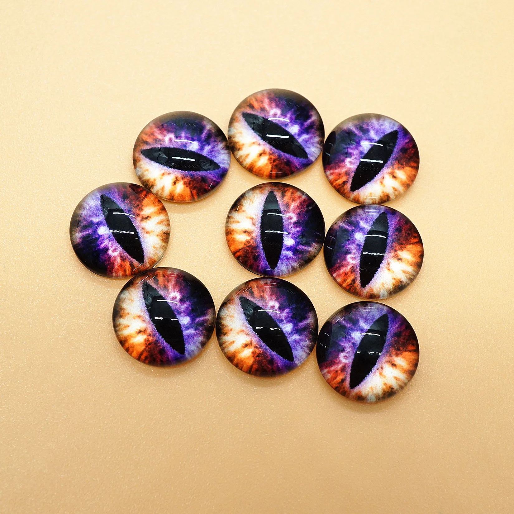 8MM10MM12MM mix Round pupil Dragon Eyes photo Cabochons for making bracelet necklace pins brooch craft supplies