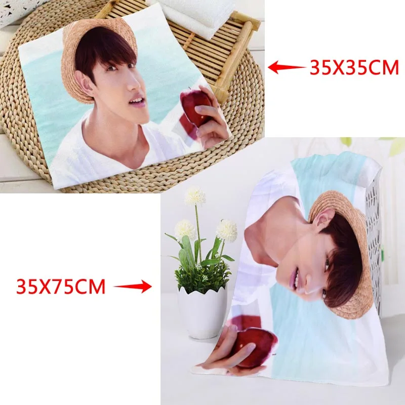 35x35cm,35x75cm Towels Custom KPOP TVXQ! Shim Changmin Printed Square Towels Microfiber Absorbent Drying Bath Towels Washcloth