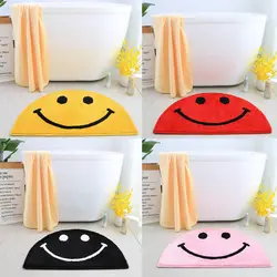 Semicircle Carpet Mat TPR Anti-slip Door Mat 50*80cm Kitchen Pad Bathroom Bath Rugs Door Absorbent Smile Face Non-Slip Mat