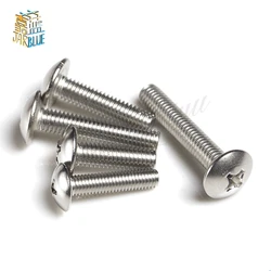 10/50 Pcs Parts M2.5 M3 M4 M5 M6 304 A2-70 Stainless Steel Jisb1111 Phillips Braguero Flat Head Large Round Cross Bolt L=3-50 Mm