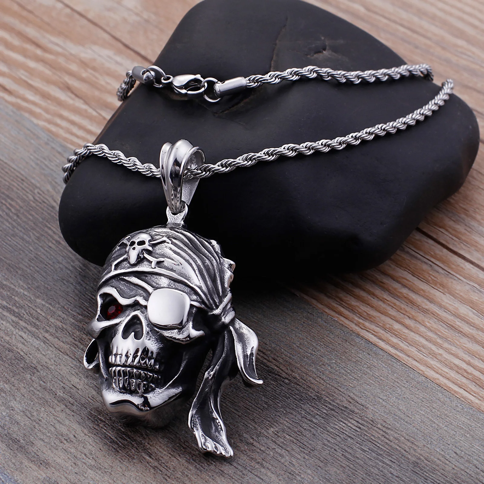 Stainless Steel Murderous Pirate Boss Pendant Necklace