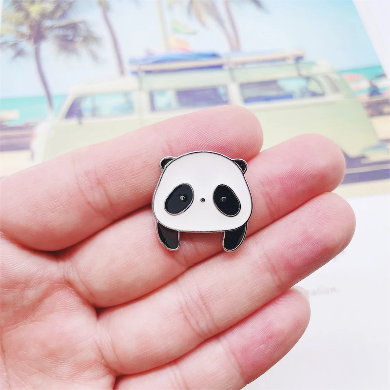 Cartoon Cute Animals Panda Enamel Pins Fun Red Panda Avatar Alloy Brooch Badge Clothes Accessories Sweet Jewelry Gifts