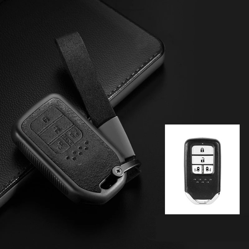 TPU+Leather Car Keyless  Key Case Cover For Honda STEPWGN Odyssey Freed Elysion MPV Civic Accord Pilot CRV 2015-2018