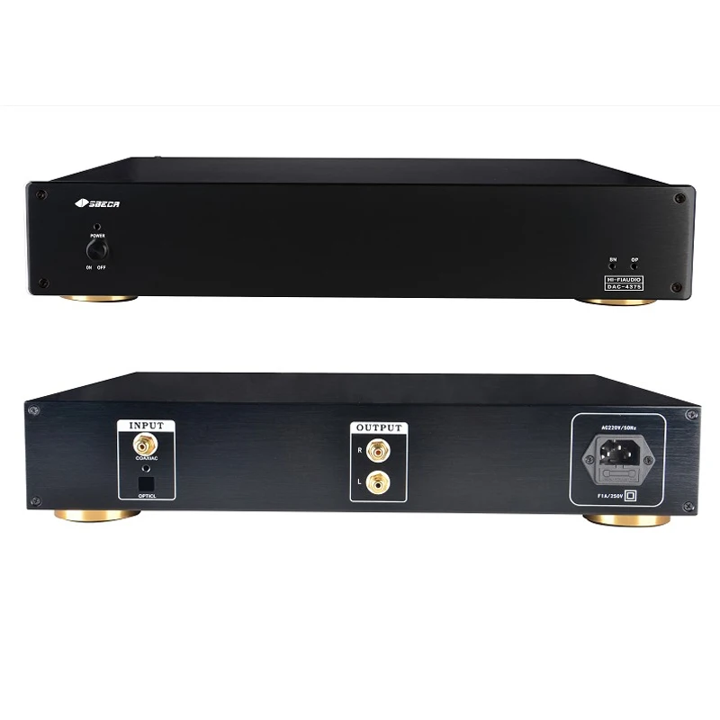 KYYSLB DAC-4375 All Aluminum Power Amplifier Chassis Box House DIY Enclosure with Switch Power Base RCA Feet Case Shell