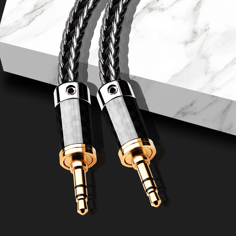 ATAUDIO hifi aux cable high quality silver-plated OCC 3.5mm aux audio cable