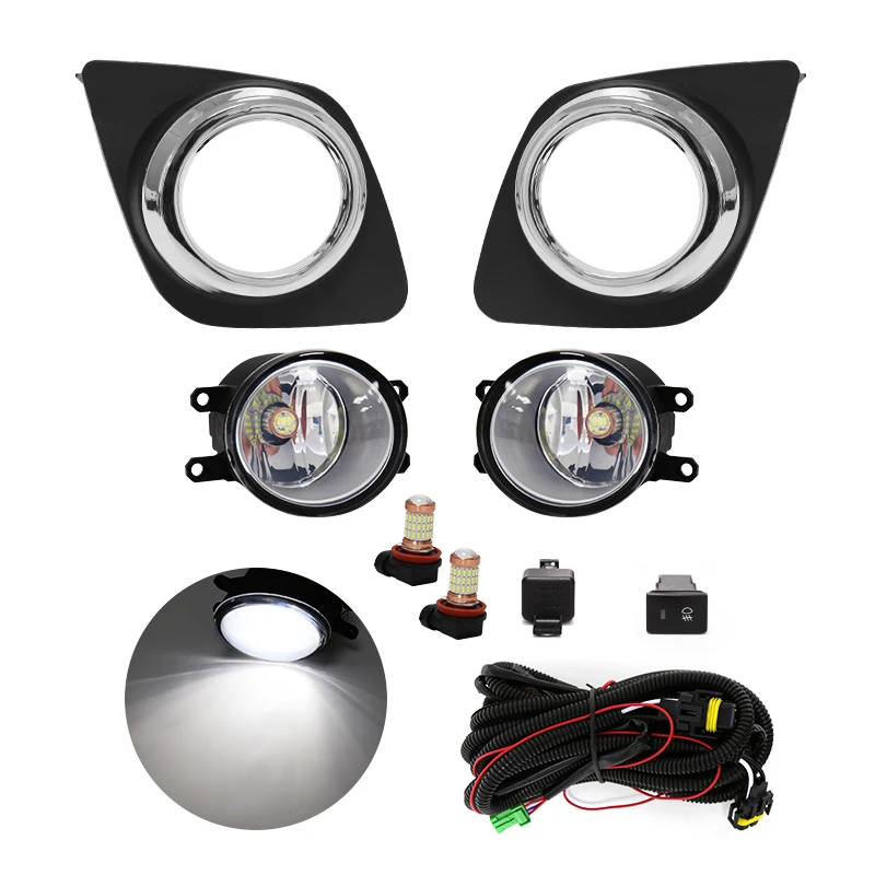 Fog Light For Toyota RAV4 2009 2010 2011 2012 Led Daytime Running Lamp Daylight DRL Wateproof Wires Switch Button view 4
