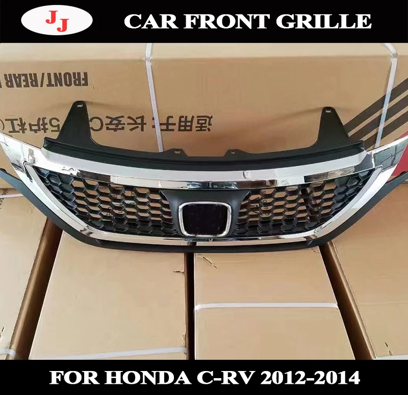 Front racing grill For Honda CRV C-RV grille trim accessories 2012-2015 bumper separator Honeycomb black silver grille