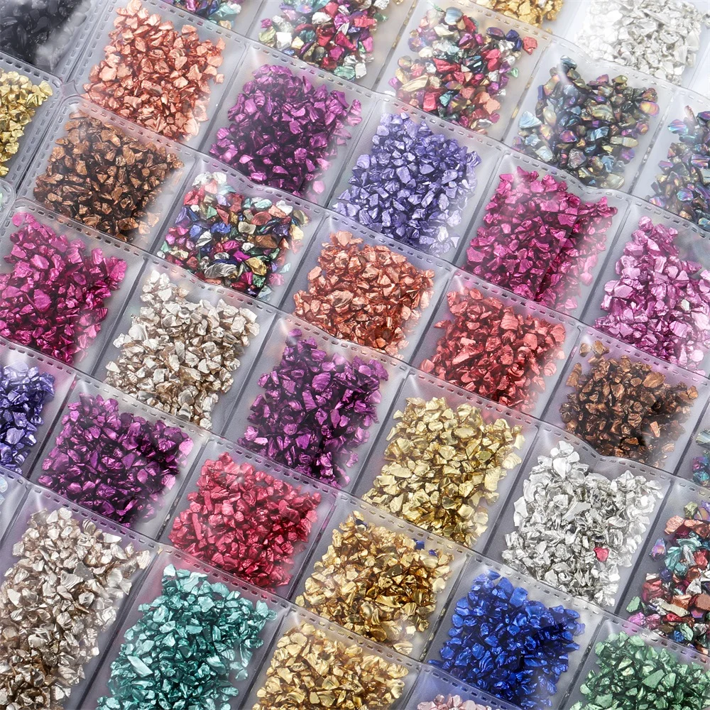 1 Set Multi-Color Mixing Nail Art Crushed Glass Stones Irregular Decoration for DIY Epoxy Resin Siliocne Mold Fillings Material