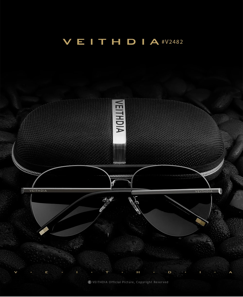 VEITHDIA Marke männer Sonnenbrille Vintage Polarisierte UV400 Objektiv Outdoor Klassische Frauen Sonnenbrille Fahren Brillen Für Männliche 2482 – Detail 2