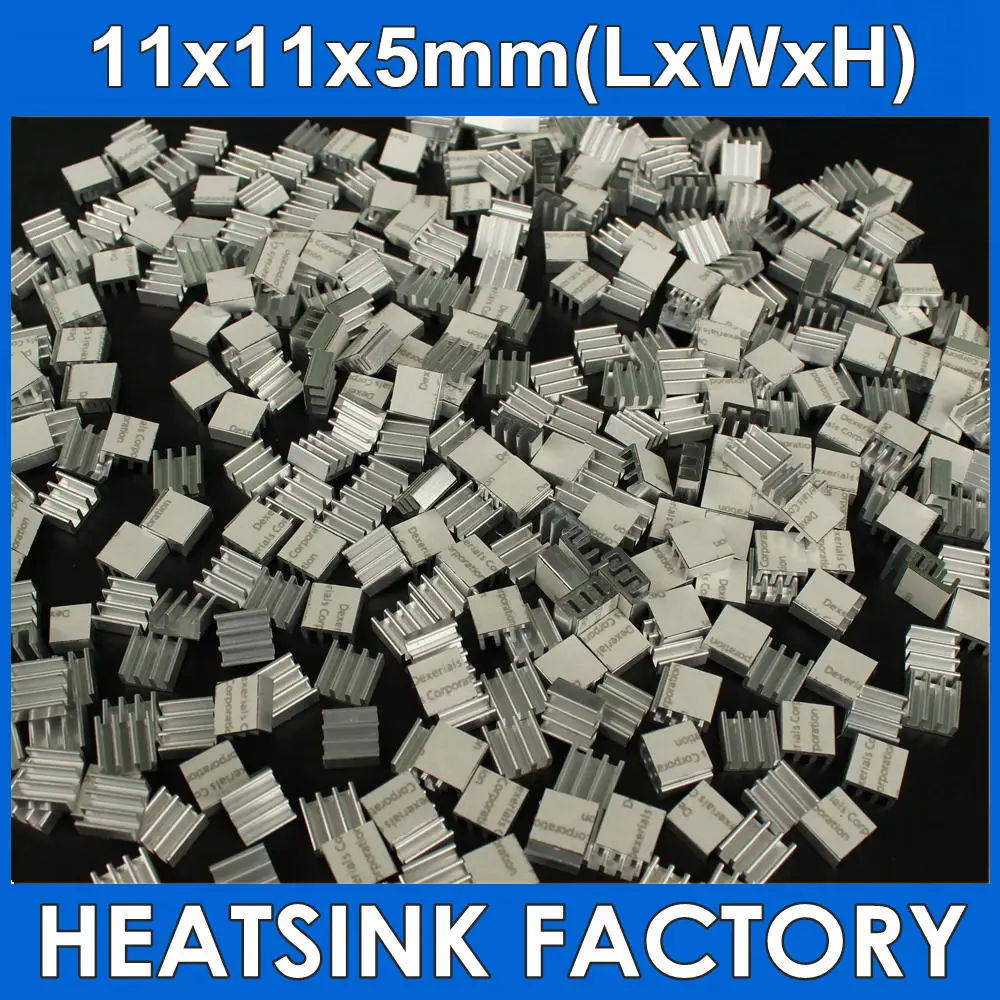 

100pcs 11x11x5mm Ram Heatsink Chipset Aluminum Heatsink With Thermal Conductive Tape