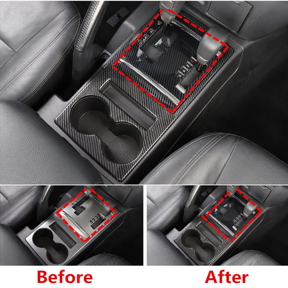 Fit For Mitsubishi Pajero V93/V97 2007-2020 Exterior Modification Parts Carbon Fiber Color Auto Inner Gear Shift Panel Cover