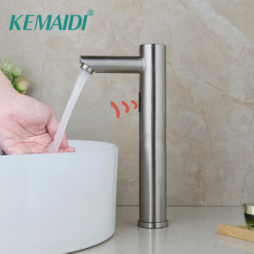 

KEMAIDI Mixer Automatic Hand Touch Tap Hot Cold Mixer Battery Power Free Sensor Faucet Bathroom Sink Touch-Free Infrared Tap