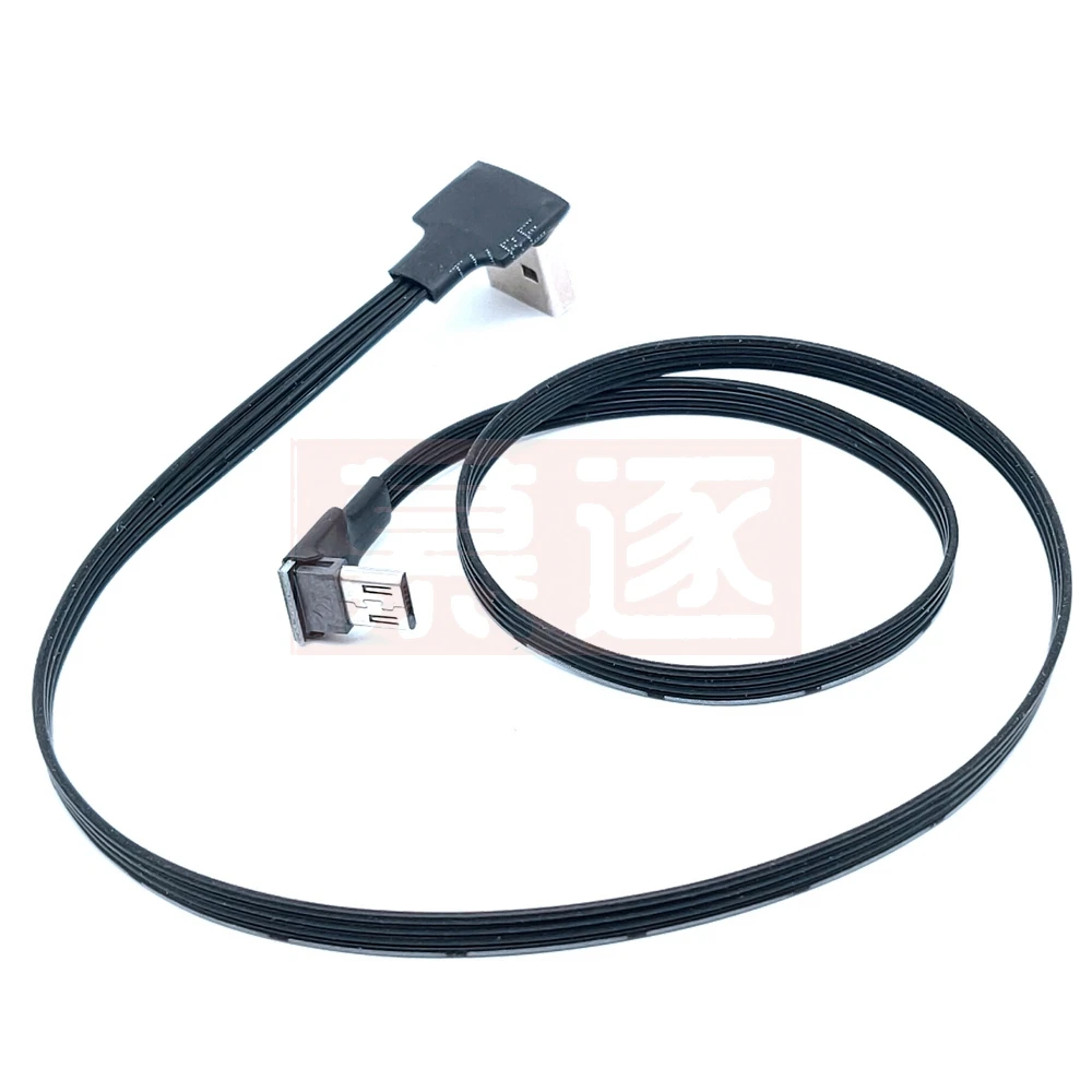 0.1m-1m Super Flat flexible Up & Down & Left & Right Angled 90 Degree USB Micro USB Male to USB male Data Charge connector Cable