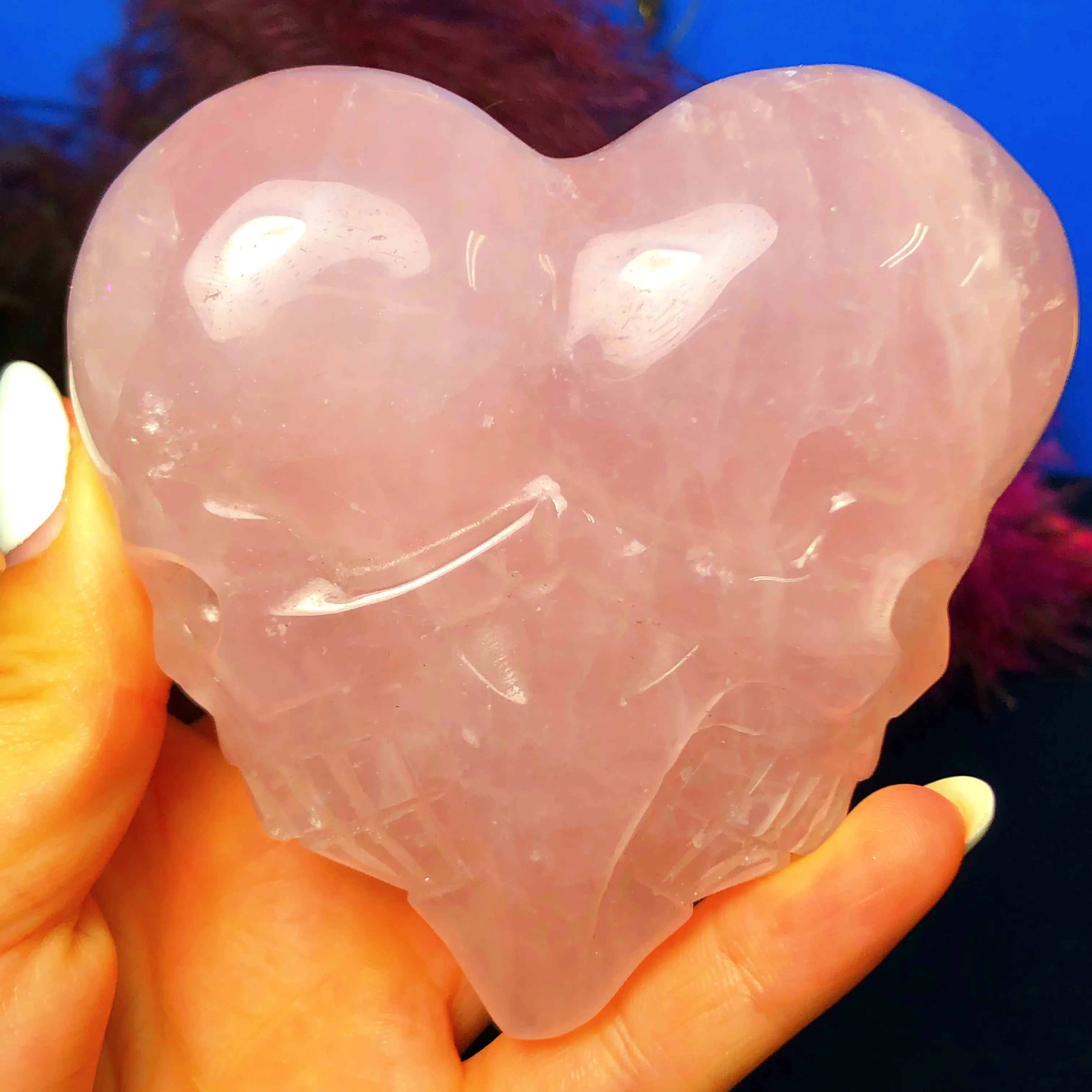 Factory Wholesale Natural Rose Quartz Stone Bowl Heart Pink Gift Carved Moon Shape Crystal Five Point Pentagram Figurine Chakra
