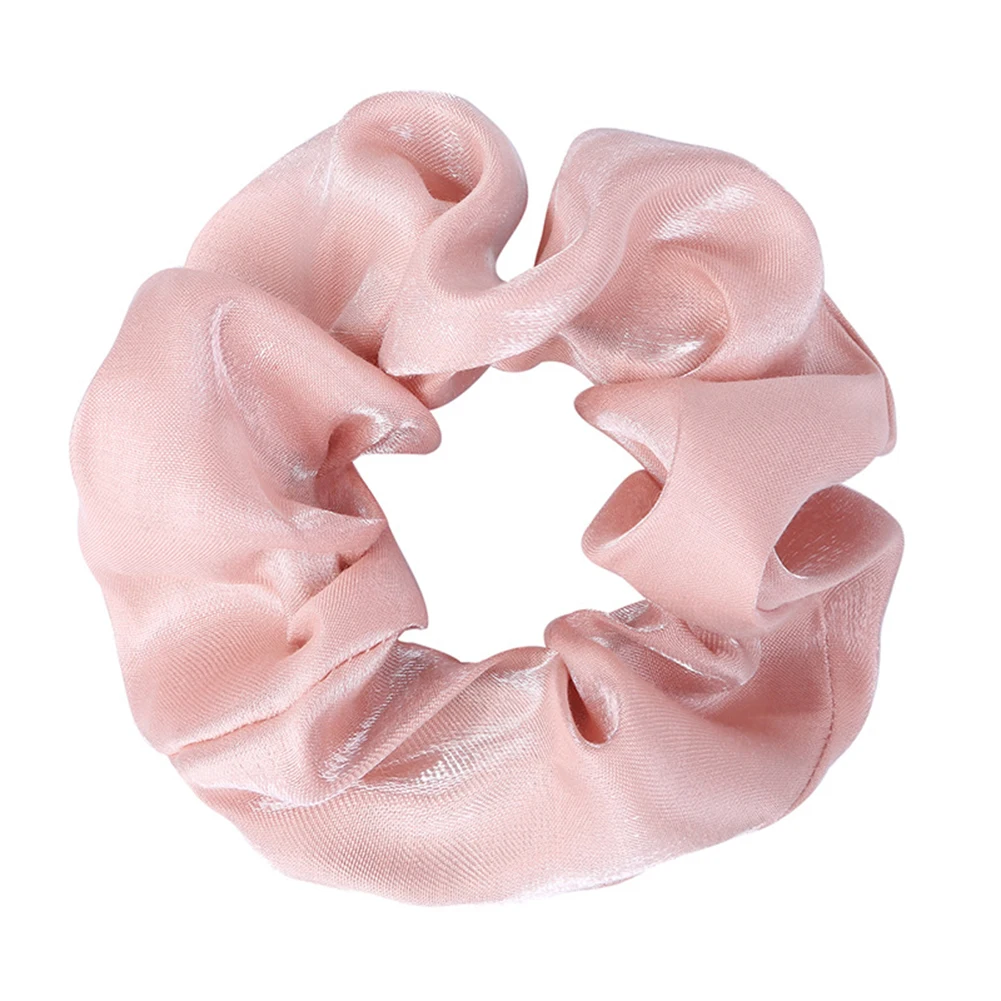 Women Reflect Light Shinny Hair Bands Satin Solid Color Silk Hair Ties Scrunchie Ponytail Holder Hair Accessories Headband