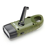 Mini Emergency Hand Crank Dynamo Solar Flashlight Rechargeable LED Light Lamp Charging Powerful Torch For Outdoor Camping