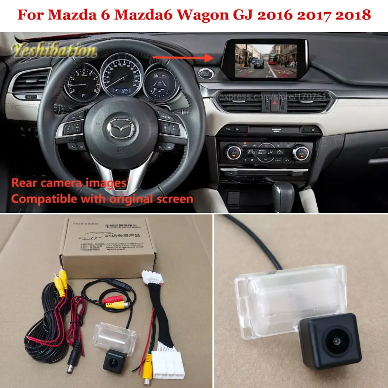 

Yeshibation Car Rear View Camera For Mazda 6 Mazda6 Wagon GJ 2016~2018 - Back Up Reverse Camera RCA & Original Screen Compatible