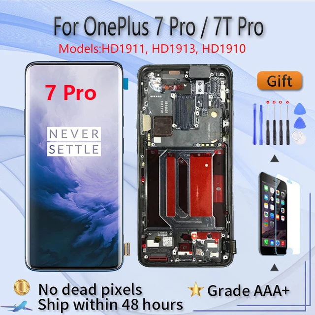 AMOLED LCD Display For OnePlus 7 Pro 8 Pro 7T Pro 7 8 Screen Replacement  with Frame gift repair tools and tempered film - AliExpress