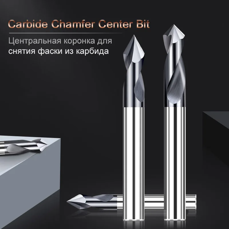 Imagem -04 - Cnc Router Bit Fresa Carbide End Mill Spot Drill Chanfro Start Location Center Bit 60 90 120 Graus 0520 mm