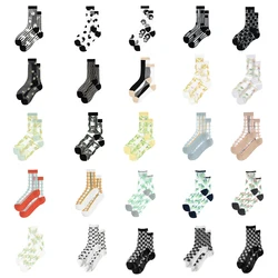 Salina Women's Socks Spring And Summer New Short Tube Geometric Pattern Card Stockings Cotton Fashion Casual Ladies Socks