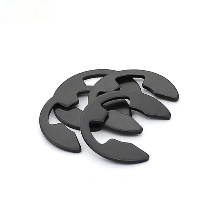 

100PCS M1.2 M1.5 M2 M2.5 M3 M3.5 M4 M5 M6 M7 M8 M9 M10 M12 Black Steel E Clamp Circlip Retaining Ring Washer for Shaft Fastener