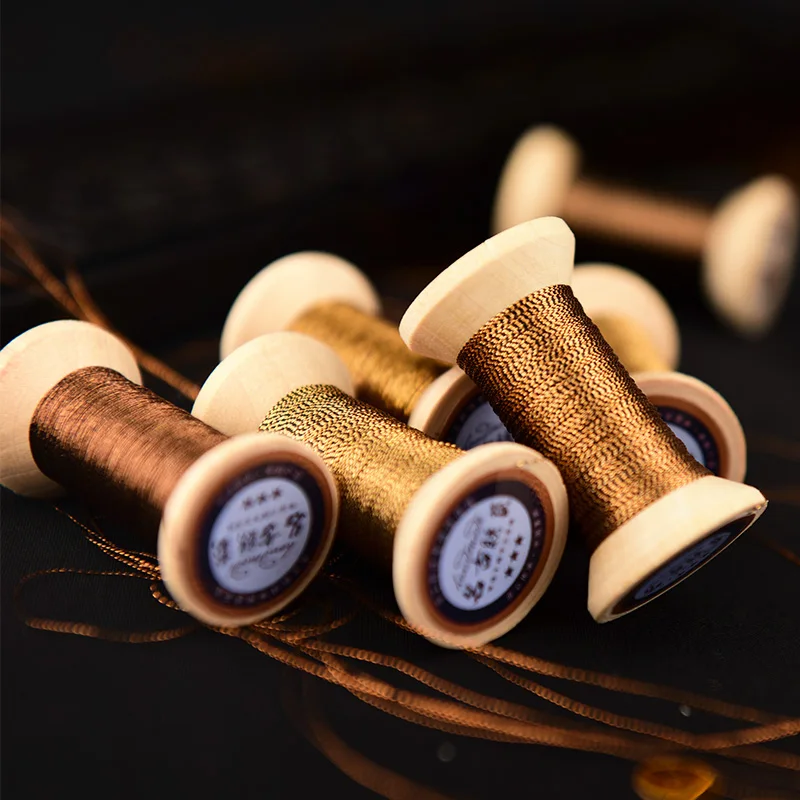 Dark gold series of Gold thread/French embroidery thread/embroidery spool/colorful gold embroidery thread /50 meters/roll