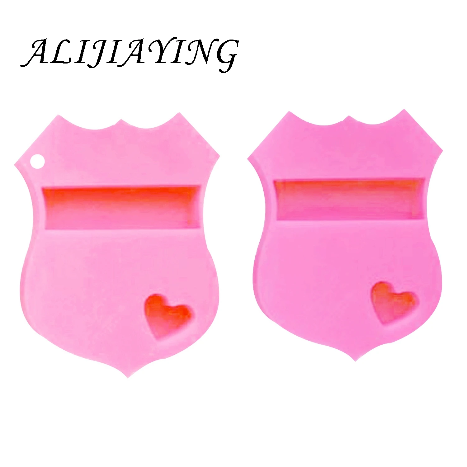 Police Badge Shape Clay Silicone Mould for Keychain Resin Craft DIY Epoxy Jewelry DY0083