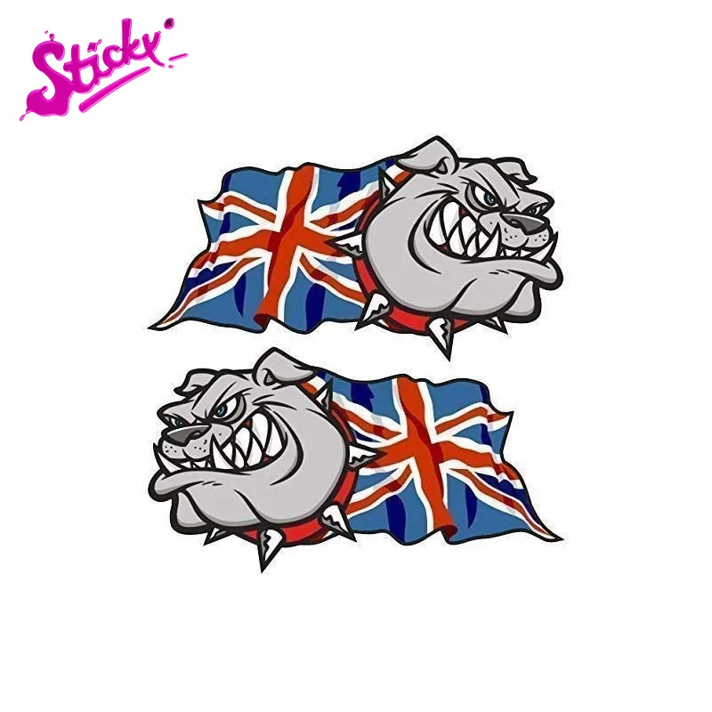 STICKY British Bulldog Union Jack Great Britain British Flag For Car Motorcycle Off-road Laptop Bicycle Helmet Trunk Stickers