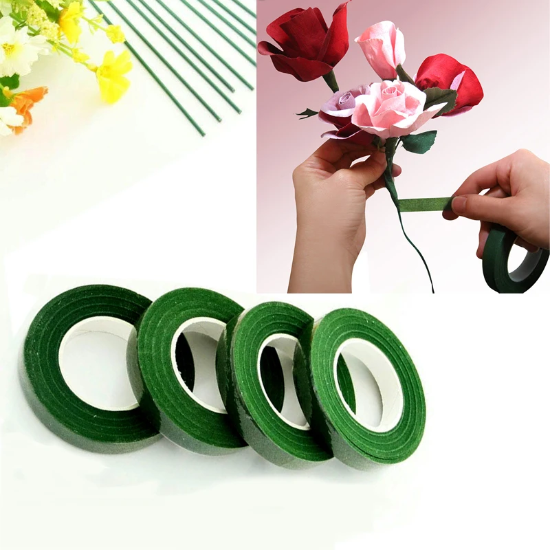 

12MM DIY Floral Stem Tape Corsages Buttonhole Artificial Flower Stamen Wrap Florist Green Tapes Nylon Flower Craft Supplies