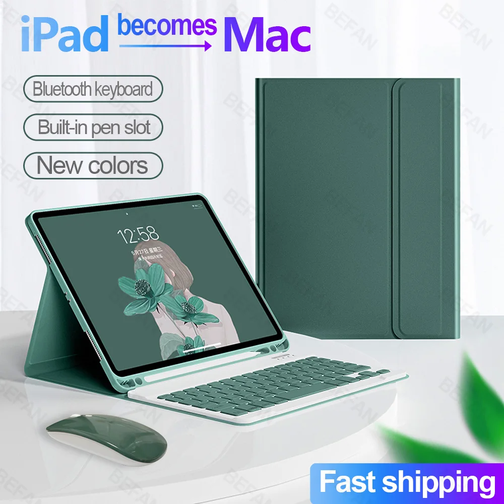 Case for iPad 10.2 10.9 10th 9th 8th 7th 6th Generation Keyboard 2019 2020 2021 2022 For iPad Pro 9.7 10.5 11 Air 2 3 4 5 Cover