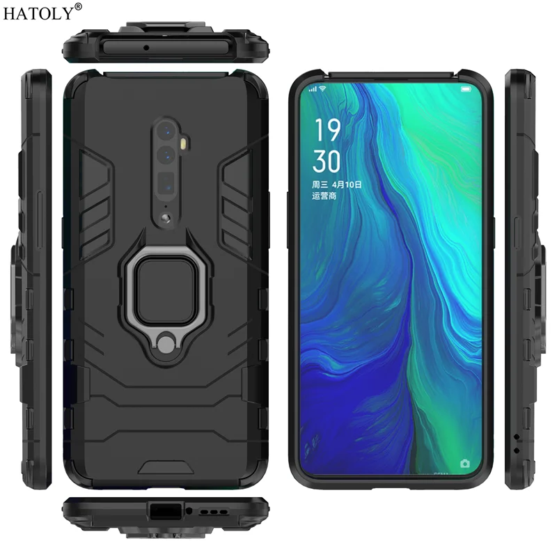 Cover Oppo Reno 10x zoom Case Shockproof Armor Case Magnetic Finger Ring Stand Holder Phone Bumper Cover For Oppo Reno 10x zoom