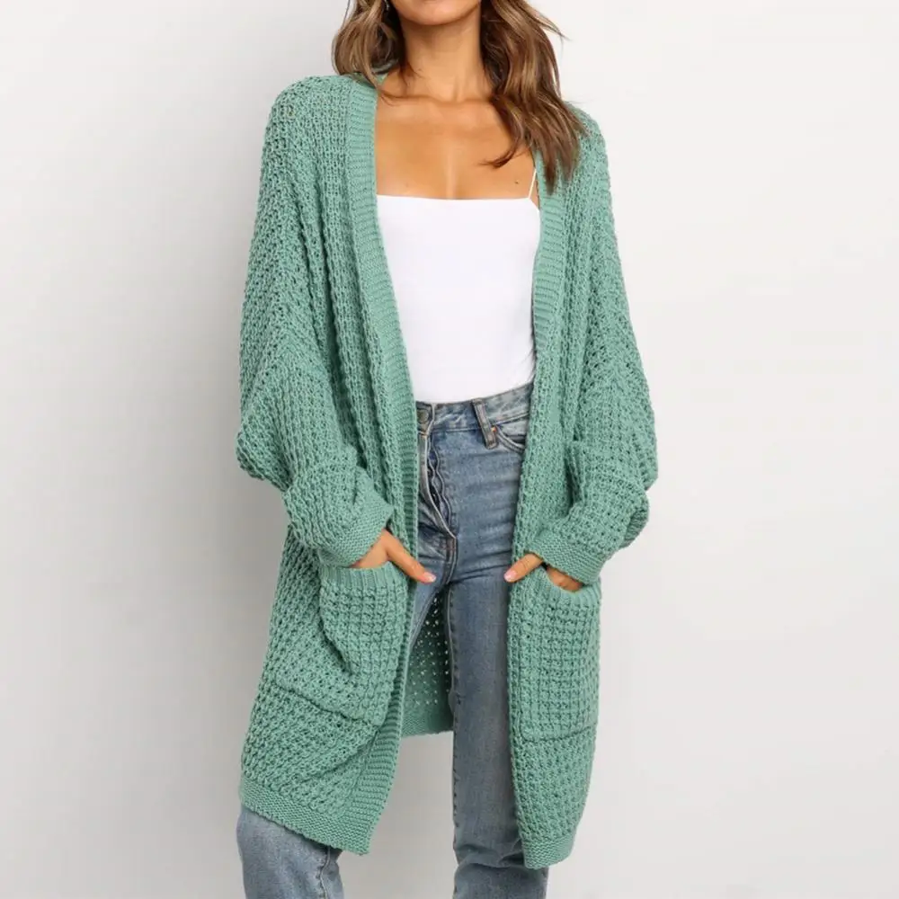 65% Dropshipping!!Trendy Fashion Knit Cardigan Women\'s Jacket Solid Color Loose Large Size Cardigan Sweater