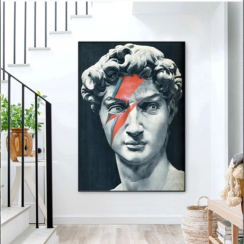 

Black White Sculpture David Canvas Painting Portrait Posters Prints Wall Art Pictures Nordic Modern Living Home Room Decorate