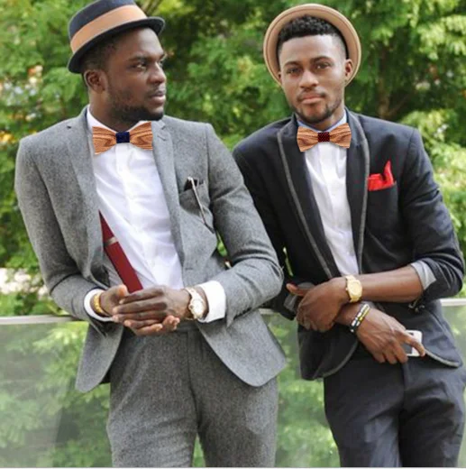 

Handmade Solid Wood Quality Zebra Wooden Bow Tie European and American Style Cufflinks Set Creative Gift Packing