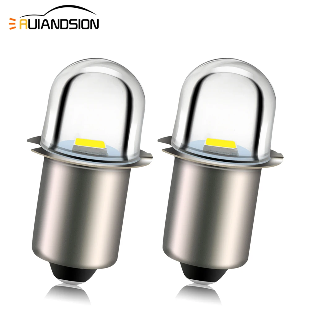 

RUIANDSION 2Pcs 2835SMD P13.5S PR2 Replace Bulb LED Conversion Kit Fot C/D Flashlights Torch AC 3V 4.5V 6V 12V 18V 6000K 150Lm