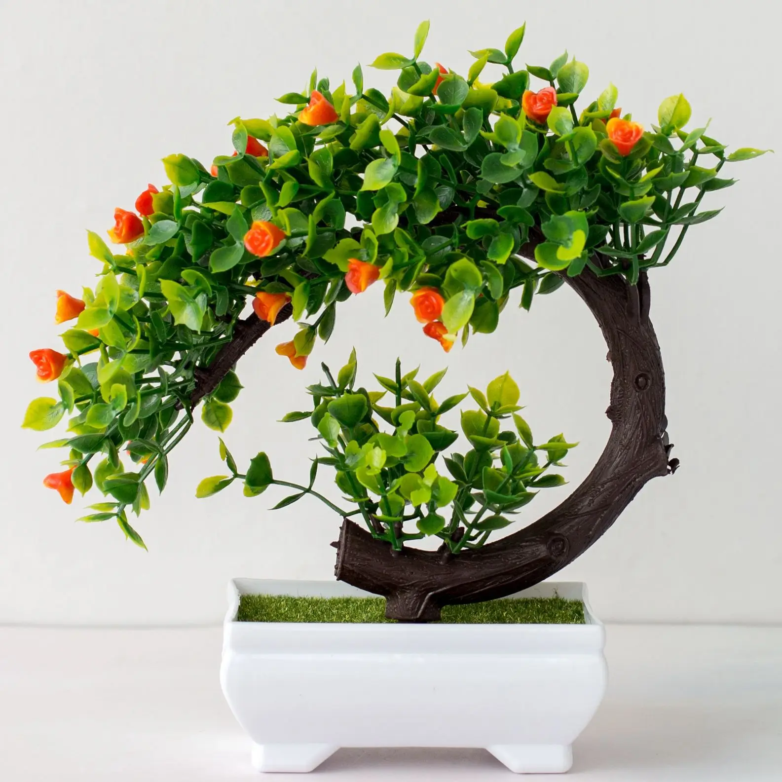 Bonsai artificial de plástico, plantas falsas, flores em vaso para casamento e decoração da casa, jardim, hotel, bonsai, plantas de plástico