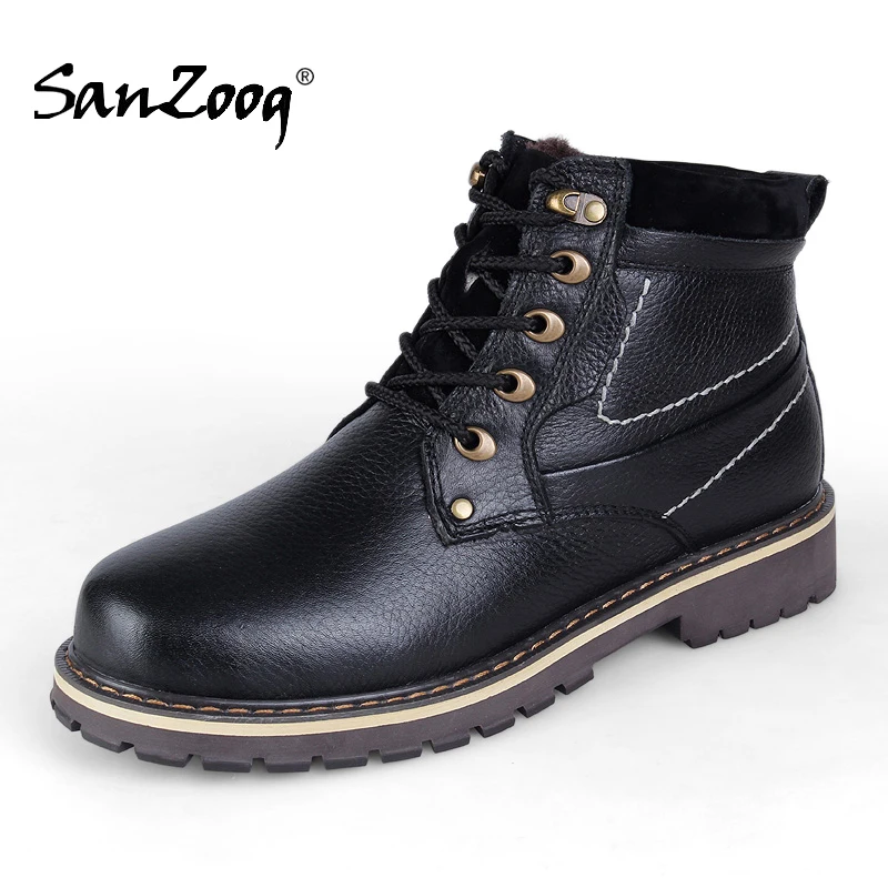 

Winter Genuine Leather Ankle Boots Men Casual Shoes Bottines Homme 2021 Botas Hombre Cuero Genuino Big Size 48 49 50 51 52