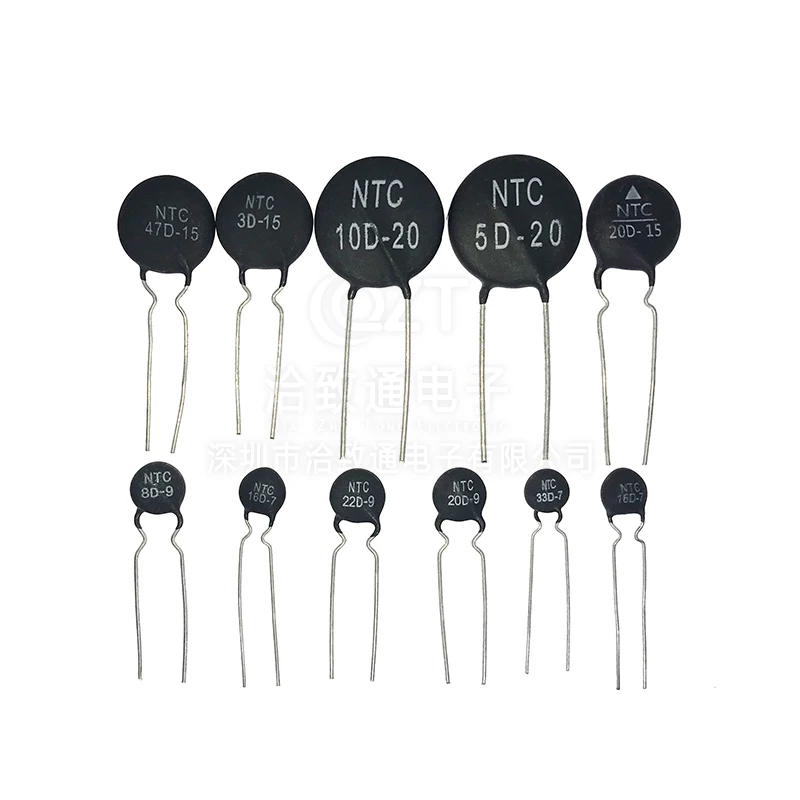 10pcs NTC 2.5D 3D 10D-9 10D-11 10D-13 10D-15 10D-20 10D-25 47D-15 Thermistor 5D-7 5D-9 5D-11 5D-15 5D-20 8D-20 Thermal Resistor