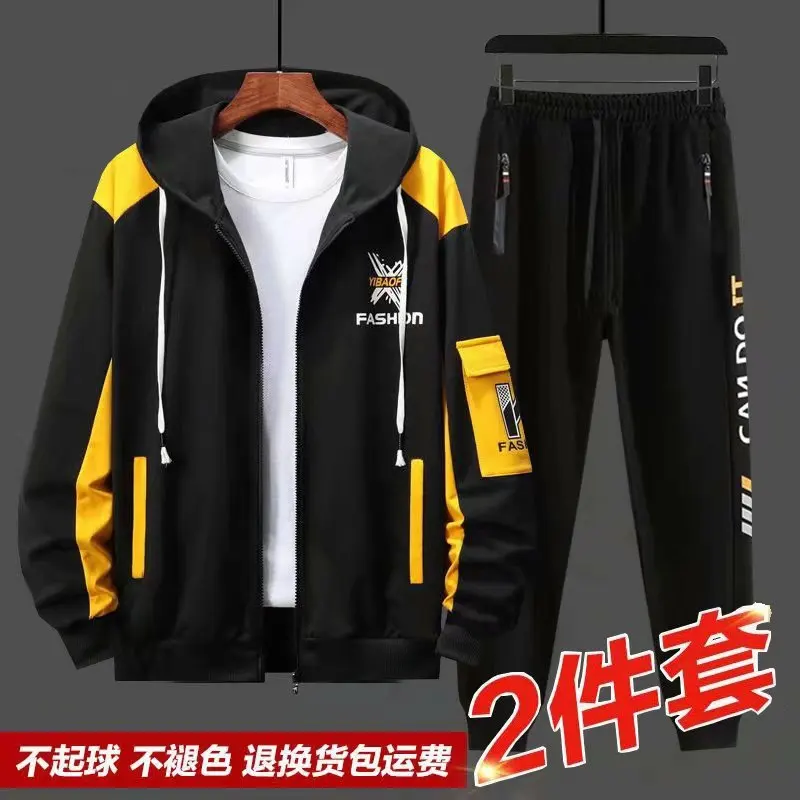 2021 Spring Autumn Men\'s Sets Korean Fashion Joggers Sets Men Casual Men Clothing Streetwear Hooded Tracksuit Men Two Piece Set