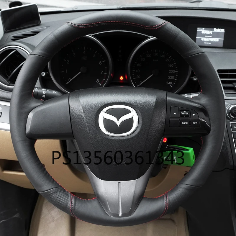 Suitable for Mazda 3/6 Axela Atez CX-4 CX-5 CX-8 CX-30 hand-stitched steering wheel cover leather suede grip cover