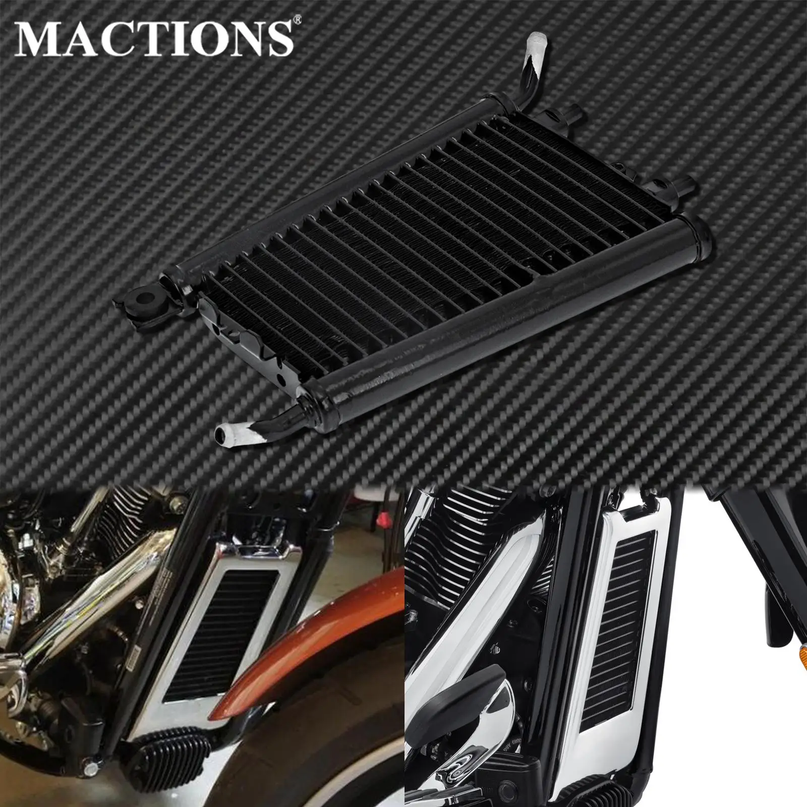 Motorcycle Black Oil Cooler Radiator For Harley Softail Slim FLSL Fat Bob FXFB Breakout Low Rider Heritage Classic FLHC 2018-Up